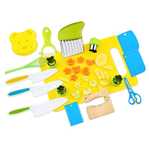 13 Pieces Montessori Kitchen Tools for Toddlers-Kids Cooking Sets Real-Toddler Safe Knives Set for Real Cooking