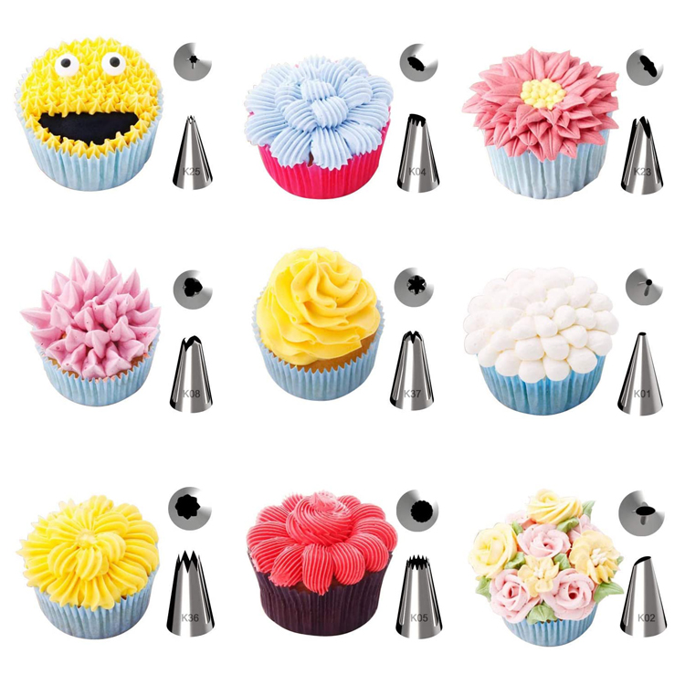 Stainless Steel Cake Pastry Nozzles Piping Icing Tips Sets / Cake Supplies Decorating Tips Tool