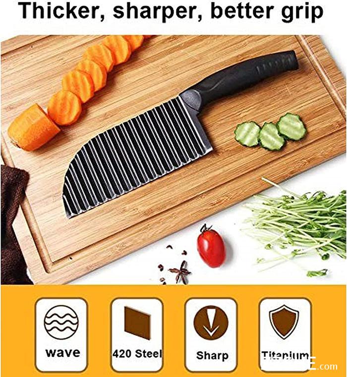 Home Kitchen Stainless Steel Blade Wavy Knife Quick Vegetable Chopper French Fries Cutter Potato Crinkle Cutter