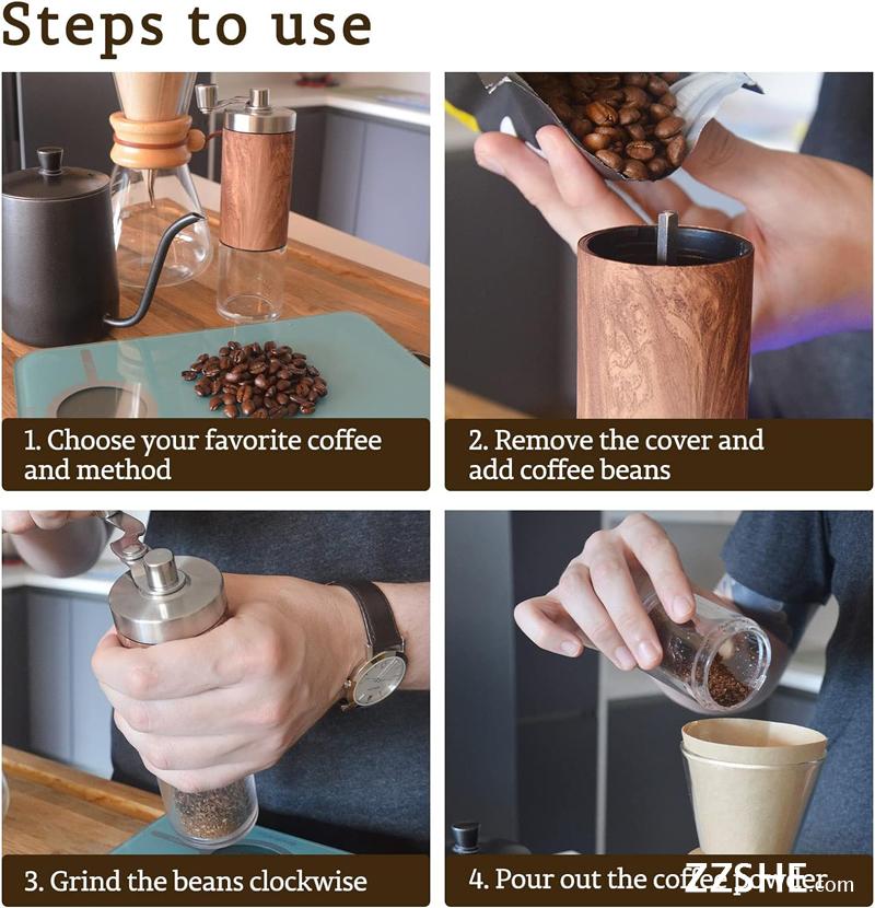Manual Coffee Grinder with Adjustable Settings, Coffee Grinder, Manual Coffee Grinder, Portable Coffee Grinder