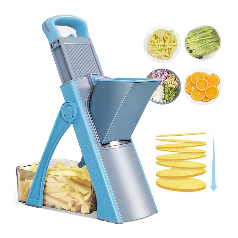 Safe Mandoline Slicer for Kitchen Upgraded, Bigger Port Food Slicer Vegetable Chopper Potato Fry Cutter, Adjustable Thickness, Julienne & Dicer Salad Chopping Artifact