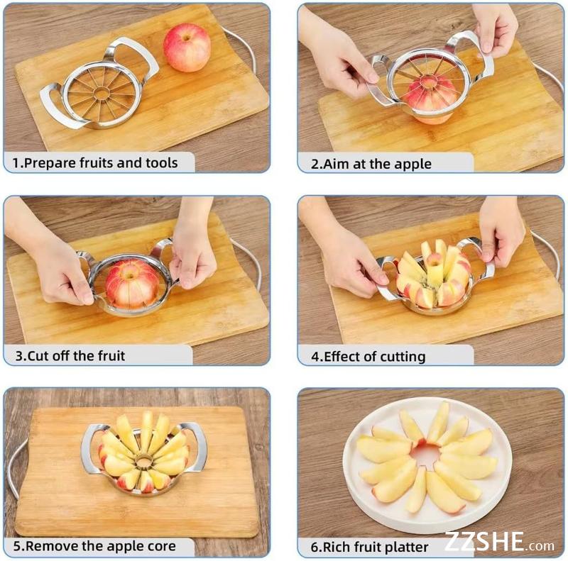 Professional Heavy-Duty 4.3 Inch Zinc Alloy Apple Slicer Extra Large Corer with 12 Blades Fruit & Vegetable Cutter Tool